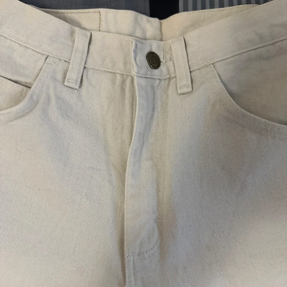 Vintage Wrangler Made In USA Denim Shorts Beige 30 Regular Fit 90s Workwear Y2K